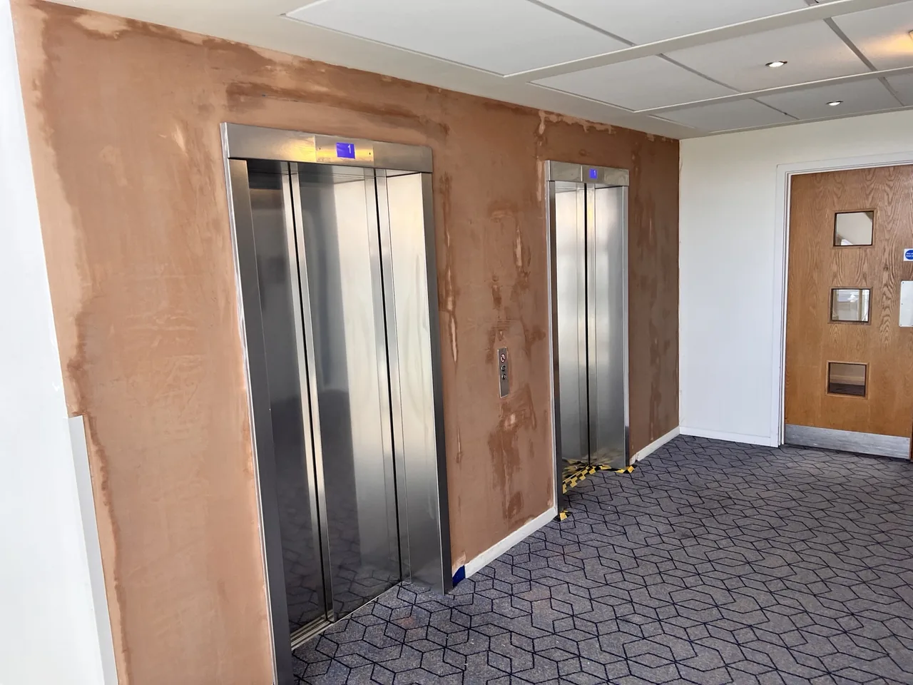 Two lift entrances during plaster making good