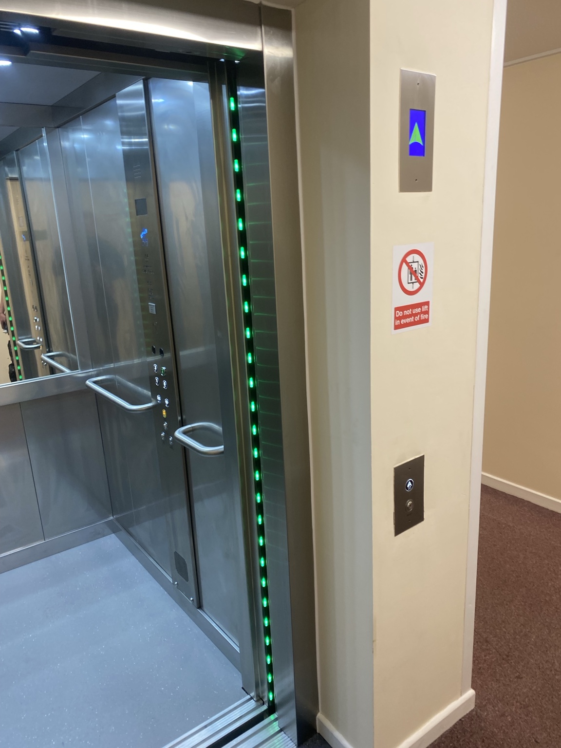 Completed open lift entrance
