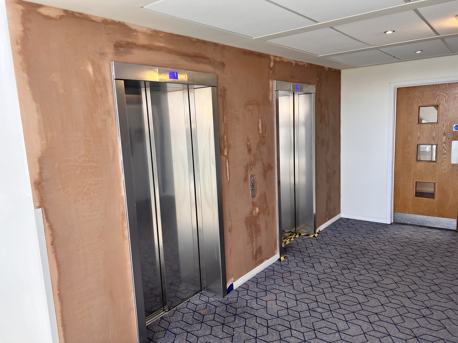 Two lift entrances during plaster making good